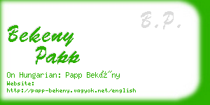 bekeny papp business card